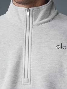 Alo Yoga Accolade 1/4 Zip Pullover - Light Grey - View 8
