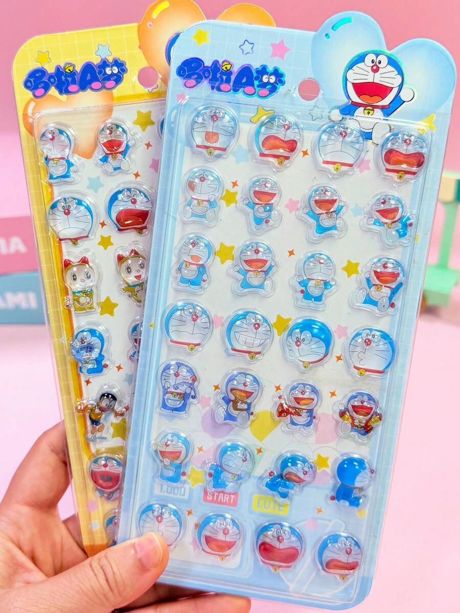1 miếng dán trang trí 3D dễ thương, hình hoạt hình, hình mèo con đáng yêu, miếng dán chống thấm nước có thể tái sử dụng, miếng dán pha lê trang trí điện thoại tự làm cho bé gái, miếng dán đá quý, miếng dán trang trí thủ công, thích hợp cho học sinh và trẻ em, miếng dán tự làm, quà tặng năm mới, quà tặng ngày Valentine, quà tặng lễ Phục sinh (Một số kiểu có thể có sự khác biệt về màu sắc và được gửi ngẫu nhiên) - Nhiều màu - Xem 1