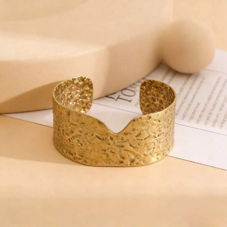 1件装夸张设计不锈钢手链，女士款，欧美时尚 - 金色 - 查看 1