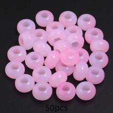 50pcs 14mm Acrylic Bicolor Faux Jade Large Hole Beads, DIY Jewelry Accessories, Phone Straps, Bag Decor, Wholesale - Two-tone Gradient Style - View 12