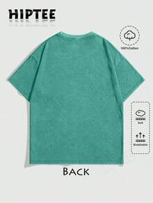 With Ring On Hand - 100% Cotton Women's T-Shirt Lauren Hill Letter Print Y2k Vintage Tee Casual Summer Plus Size Top - Niche Graffiti Prints Shirts - Washed-LakeGreen - 查看 3