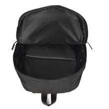 Minimalist Korean Style Black Backpack, School/Business Casual Outdoor Bag - Black - View 10