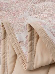 1 pieza Edredón de verano suave lavado, tela amigable con la piel, diseño de relleno AB completo, impresión resistente al color, sensación sedosa y suave, transpirable y duradero, manta de verano ligera, edredón estampado de moda, adecuado para decoración del dormitorio del hogar, suministros de boda, regalos del Día de San Valentín, Pascua, Día de la Madre, para todas las estaciones - Púrpura malva - Ver 5