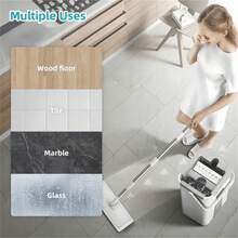 TAIMASI Household Flat Mop And Bucket Set – Hands-Free Spin Mop With 2 Mop Cloths, Wet & Dry Cleaning For Tile, Marble, And Wood Floors, Cleaning Tool & Supplies, Ideal Christmas Gift - 1 Bộ - Xem 4
