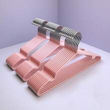 5/10/20/40个装成人防滑涂层衣架，轻便奢华家用衣柜衣架，适用于衬衫和裤子 - 粉色 - 查看 5