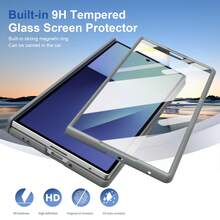 VIETAO Funda de teléfono compatible con Samsung Galaxy Z Fold 7 6 5 4 con protector de pantalla de cristal templado, carga inalámbrica magnética y cubierta completa - Gris - Ver 9