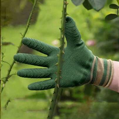 4只防水防割园艺手套 - 无铅、耐用、可水洗、轻便 - 适用于花卉园艺和景观美化，爪式防水园艺手套，用于挖掘和种植，耐磨防滑透气，适合户外园艺、种植和其他活动。