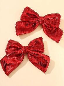 2 chiếc kẹp tóc nơ đính kim sa lấp lánh màu vàng kim cho bé gái, thích hợp cho tiệc tùng và sử dụng hàng ngày. - Nhiều màu - Xem 4