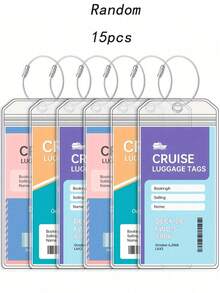 10个邮轮行李牌，邮轮行李牌收纳包，透明邮轮行李牌，所有邮轮公司必备，也适用于旅行背包、行李箱、旅行装备、返校运动、假日露营、度假配件行李牌（19厘米*9厘米） - 彩色 - 查看 23