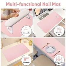 柔软超细纤维美甲桌垫，可作美甲扶手，可折叠美甲枕 - 彩色 - 查看 4