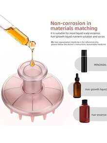 新款硅胶头皮涂抹器，可盛放精油，按摩刷，护发梳，美发造型工具 - 彩色 - 查看 4