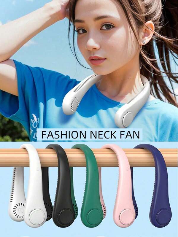 颈挂式风扇，便携式无叶颈挂风扇，三档风速可调，适合学生、办公室、户外旅行，是理想的礼物之选。