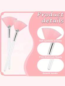 Set Of 9 Fan-Shaped Face Mask Brushes, Soft Face Application Brushes, Makeup Fan Brushes For Masks - Multicolor - View 4