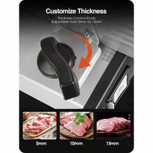 YASHE Meat Slicer Electric  Food Slicer With Child Lock Protection, Removable 7.5'' Stainless Steel Blade And Food Carriage, Adjustable Thickness Food Slicer Machine For Meat, Cheese, Bread,304 Stainless Steel - Meat Slicer-200Watt - View 2