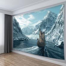 Viking Ship Wall Hanging Tapestry: Suitable For Living Room, Bedroom Or Office Decor In Winter Scenes - 29 - View 2