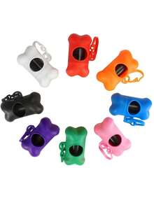 Hundespecifischer rosa knochenförmiger Müllbeutelspender, ausgestattet mit Müllbeuteln, einfach zu reinigende Hundekotentsorgung, modisch und praktisches Haustierzubehör, die beste Wahl als Geschenk - Pink - Übersicht 5