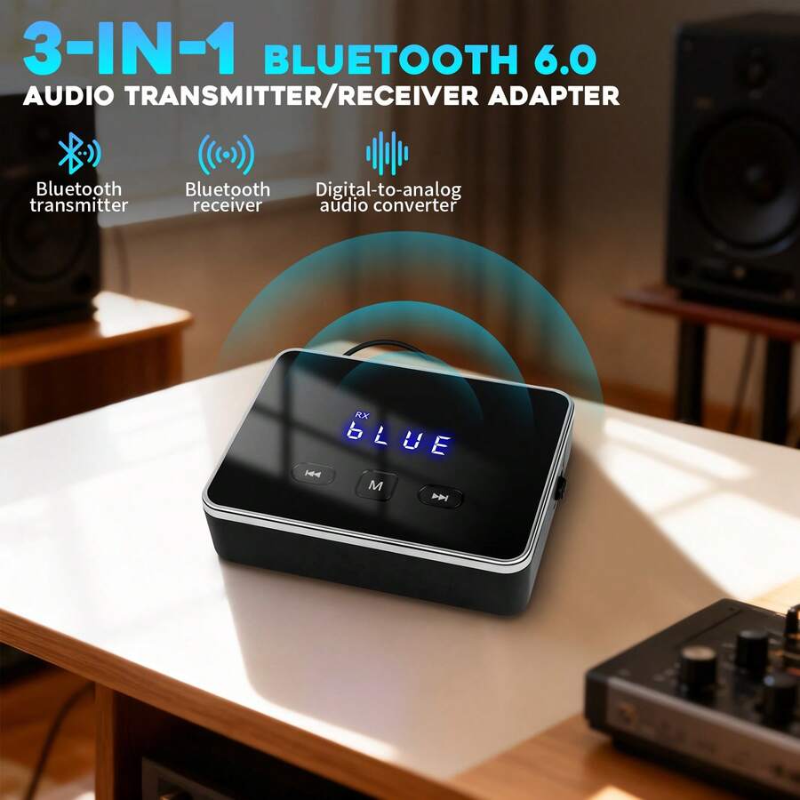 新款 RT06 蓝牙 5.4 发射器接收器，支持 USB 闪存盘、TF 卡、同轴光纤、3.5mm AUX 音频适配器 - RT06 - 查看 1