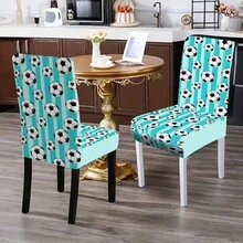 1/4/5/6/7/36pcs 2026 World Cup, Football Pattern Print Chair Covers/Seat Cushion Set, Suitable For Indoor Home, Restaurant, Hotel, Ideal Choice For Modern Daily Decor. Tablecloth Fits Square Dining Table, Elastic Chair Covers Are Washable. - Multicolor - View 8