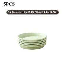 5pcs Round Plastic Flower Pots With Saucers, Leak-Proof Trays For Indoor/Outdoor Gardening, 5/6/7/8/9/11/12 Inch Sizes Available, Durable Anti-Scratch, Easy To Clean, Space-Saving, Can Also Be Used As Bird Bath Or Drip Tray, Suitable For Flower, Grass And Plant Care Enthusiasts - A - View 12