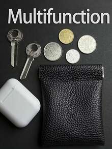 Unisex PU Mini Squeeze Coin Purse, Key Chain Wallet, Earphone Storage Bag, Cable Organizer, Small Cash Wallet - Multicolor - View 3