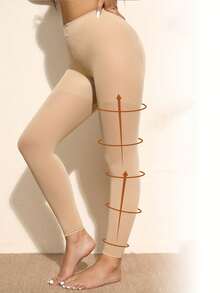 2条女士运动压缩紧身裤，7/8长度半透明塑身裤，提供塑形效果，提臀，瘦腿，收紧腰线。 - 彩色 - 查看 7