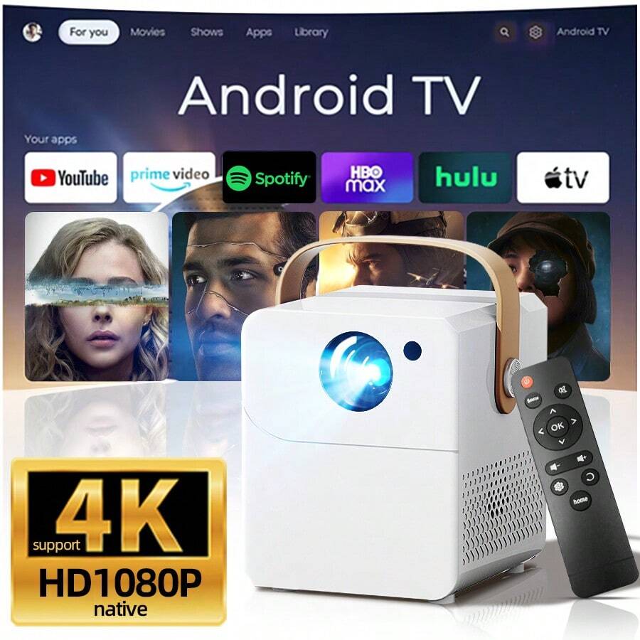 HUASHIJIE 4k Home Ultra HD 5G Projector Multi Functional Immersive Home Cinema, Supports WiFi Connection To Android Apple Phone, Directly Projected White Wall Projector Home KTV Gaming Online Course Bedroom Dormitory, Supports HD Interface, USB Interface Connection, Built In Android System Massive Application Download, Built In Sound System, Outdoor Projection, Christmas And Valentine's Day Gifts4k Home Ultra HD 5G Projector Multi Functional Immersive Home Cinema, Supports WiFi Connection To Android Apple Phone, Directly Projected White Wall Projector Home KTV Gaming Online Course Bedroom Dormitory, Supports HD Interface, USB Interface Connection, Built In Android System Massive Application Download, Built In Sound System, Outdoor Projection, Christmas And Valentine's Day Gifts - Xem 1