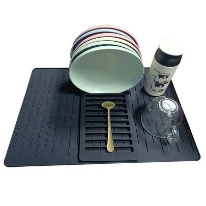 Silicone Dish Drying Rack, Drawer-Style Cutlery Organizer, Kitchen Utensil Storage Draining Mat