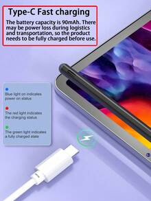 This Stylus Is Compatible With , It Is A Stylus As Well As An  Accessory, Compatible With 2022  10th/11th Generation (A16 Chip)/Air4/5/6 10.9 Inch Models, High Sensitivity Touch Control Without Bluetooth Connection Required. The Pen Tip Can Draw Lines Or Shading Effects Of Different Thicknesses According To The Angle. - Black - View 2
