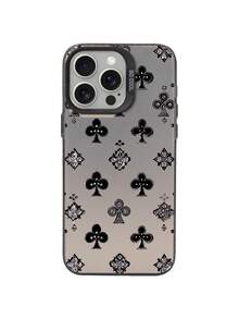 1pc Poker Pattern Retro Phone Case, Compatible With IPhone 17 Pro, 16, 15, 14 Pro, 13, 12 Pro Max, 13, 14 Pro Max, Best Gift For Friends And Family - Black - View 7