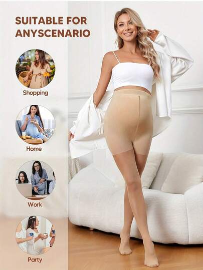 1/3 pares de medias elegantes de maternidad de talla grande, medias de cintura alta antideslizantes, antienganche, de moda y elegantes, aptas para uso diario