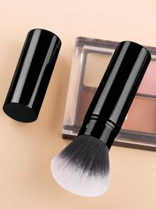 1pc Retractable Blush Brush, Portable Soft Bristle Makeup Brush With Cover, Dust-Proof - Multicolor - View 1