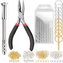 QIAO Bộ dụng cụ làm trang sức bao gồm móc khóa, kìm làm trang sức, mũi khoan nhựa mini cầm tay và các phụ kiện trang sức để sửa chữa trang sức. - Nhiều màu - Xem 19