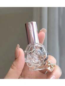 11ml Aluminum Sprayer Glass Refillable Bottle, Rose Flower Pattern Mini Spray Bottle, Perfume Decanting Bottle, Portable Toner/Essence Sample Dispenser - Multicolor - View 4