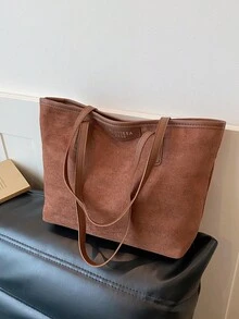Túi xách cỡ lớn phong cách retro dành cho nữ, túi đeo vai thời trang cao cấp đa năng tiện dụng cho công sở. - màu nâu - Xem 8