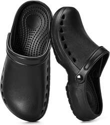Breathable Slip Resistant Work Clogs For Kitchen And Garden - 黑色 - 查看 9