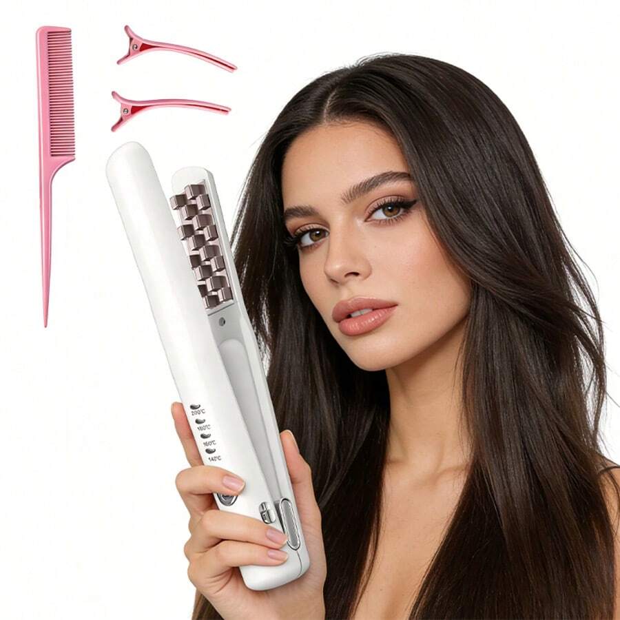 Wireless Charging Hair Straightener, 2-In-1 Curling Iron, USB Hair Straightener, Mini Portable Curling Iron With Volumizing Function. - 查看 1