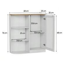 Eckschrank, Eckbadezimmerschrank com ofensor Lagerschränken, moderno Lagerschrank com Gittertüren e verstellbaren Regalen, geeignet für Badezimmer, Küche, Wohnzimmer, Abstellraum, Ecke - Branco - Ver 3