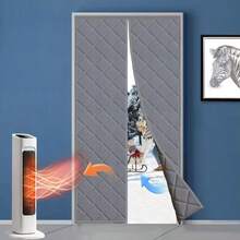 1 Piece Of Winter Magnetic Suction Warm Door Curtain, Thickened Encryption, Cold-Proof, Hole-Free Self-Suction, Bedroom Air Conditioning Windbreak Partition - Multicolor - View 13