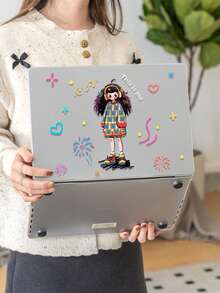 This 1-Piece Frosted Transparent Laptop Case Features A Cartoon Music Girl Design. It's Lightweight, Shockproof, And Compatible With MacBook Air 13-Inch/15-Inch And 14-Inch Pro M2 And M3 Chipsets. Combining Fingerprint Resistance, Shock Protection, And Heat Dissipation, It's The Perfect Gift For Holidays And Special Occasions. - View 7