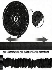 Manguera de jardín expandible, manguera resistente al agua con función de triple expansión, incluye pistola rociadora y 7 ajustes, color negro - multicolor - Ver 8