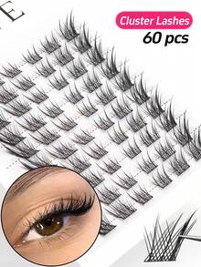 Bộ 60 sợi mi giả lông cáo (10-14mm) kiểu D-Curl, vẻ ngoài tự nhiên, mềm mại và thoải mái, mi riêng lẻ, chùm mi, mi đơn, mi giả. - C - Xem 3