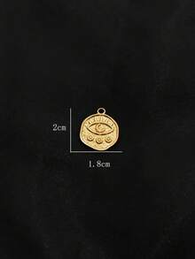 1pc 18K Gold Plated Stainless Steel Devil's Eye Sun Moon Star Disc Pendant, Punk Dark Style Necklace Bracelet Jewelry Accessory, Gift For Loved Ones And Friends - Yellow Gold - View 8