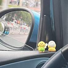2/4pcs Cute Yellow Duck Car Decor - Mini Resin Duck Dashboard Decoration Set, Cartoon Funny Car Interior Accessories Suitable For Dashboard, Office Desk And Home Decor - Various - View 4