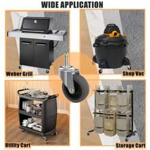 3-Inch Swivel Stem Caster for Rubbermaid Mop Bucket Utility Cart 7/16-Inch Stem Diameter Rubber Wheel Set of 4 Heavy Duty TPR  Grills Shop Vac Replacement Wheels - Gris - Ver 7