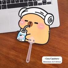 1pc/4pcs Cute Capybara Shaped Hand Fan, 4 Cartoon Styles, Plastic Water Rat Mini Handheld Fan, Portable Cooling Fan For Office Desk, Students, Summer Outdoor, Birthday Gift, Cartoon Accessories - Odd-shaped Fan - View 13
