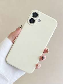 Funda de teléfono de silicona a prueba de golpes y antihuellas dactilares para iPhone 17/17 Pro/17 Pro Max/16/15/14/13/12 Pro Max, de unicolor minimalista y de moda con cobertura completa - blanco antiguo - Ver 4