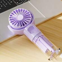 1pc Portable Handheld Mist Fan, Adjustable Speed, USB Rechargeable, Compact & Convenient For Desk Or Travel - Multicolor - View 8