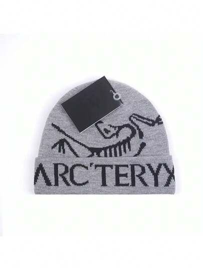 1 chiếc mũ len dệt kim unisex họa tiết chim dễ thương, mũ len dệt chữ mùa thu/đông, quà Giáng sinh