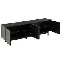 Modern White TV Unit – 175 X 38 X 56 Cm, Adjustable Shelves, Low And Lightweight TV Unit In A Luxurious Style. - Black - View 8
