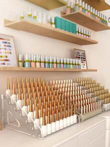 1pc 3-Tier Detachable Transparent Nail Polish Display Rack - Clear - View 7